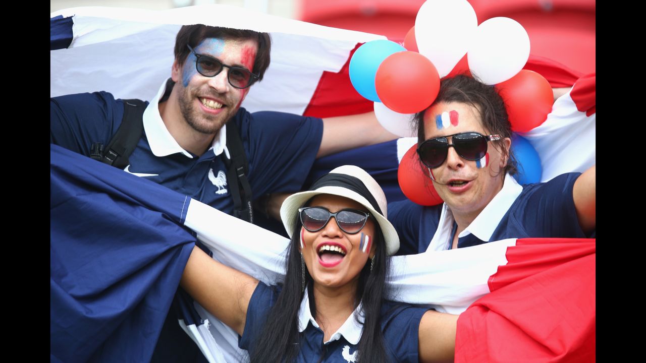 France fans enjoy the the atmosphere prior to kickoff.