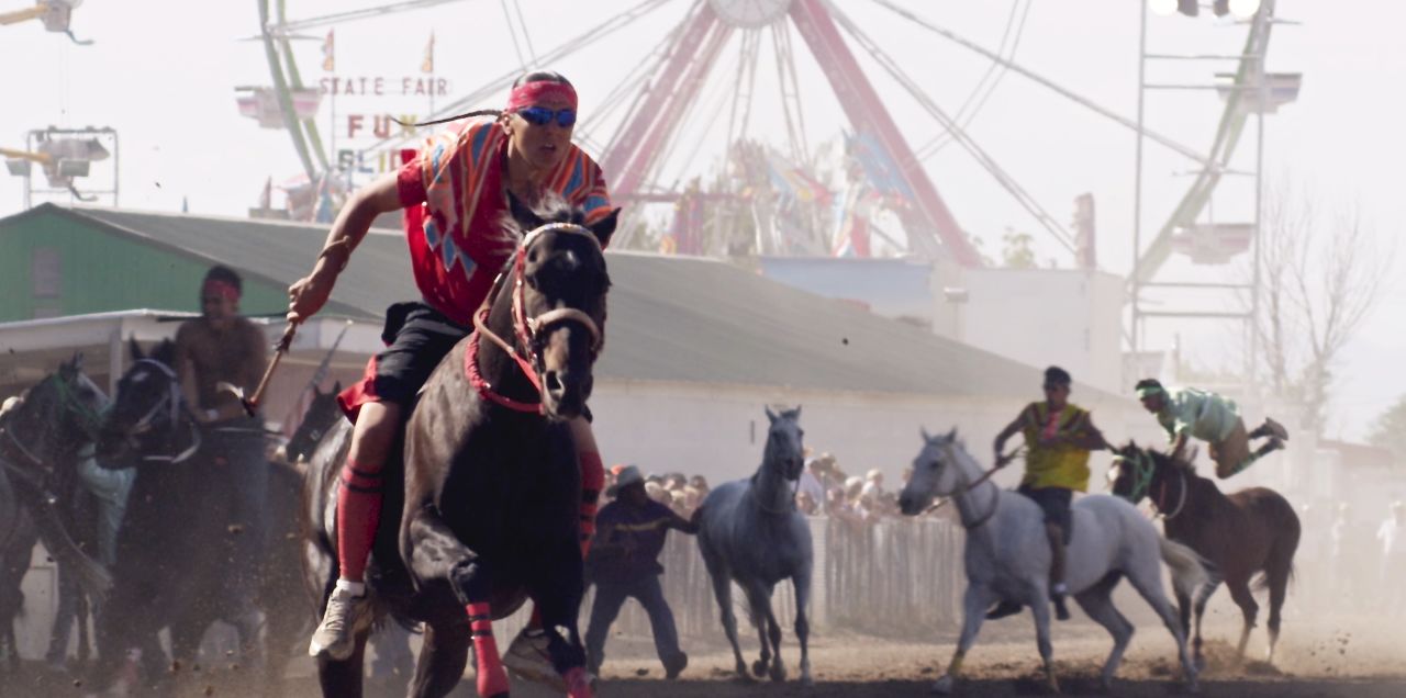 Fast and frenetic, Indian Relay is a sport in which riders, including Jon Marc (pictured,) compete for pride and prize money, with no saddles or race helmets.
