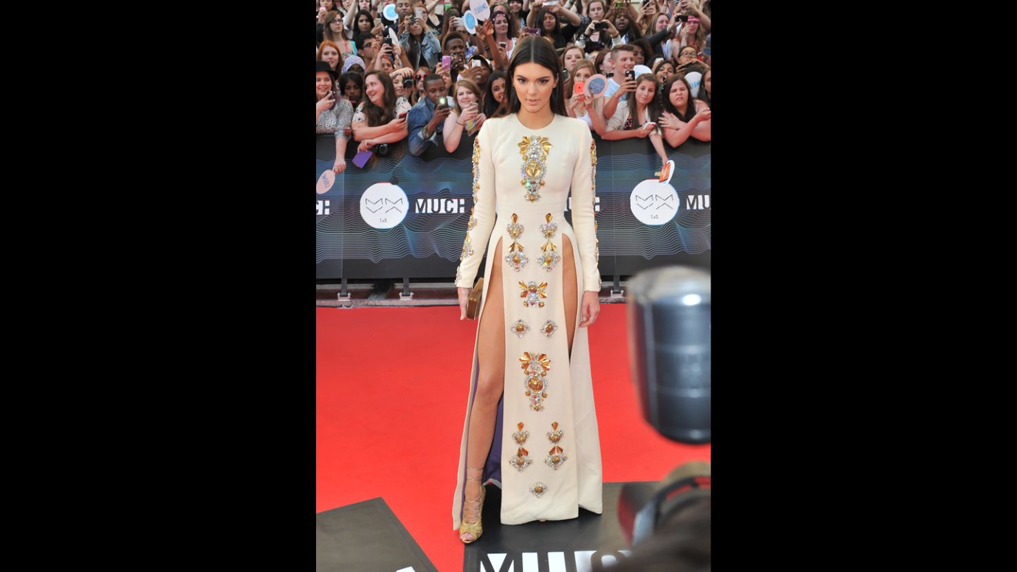 Kendall Jenner in her buzzed-about dress at the 2014 MuchMusic Video Awards on Sunday in Toronto.