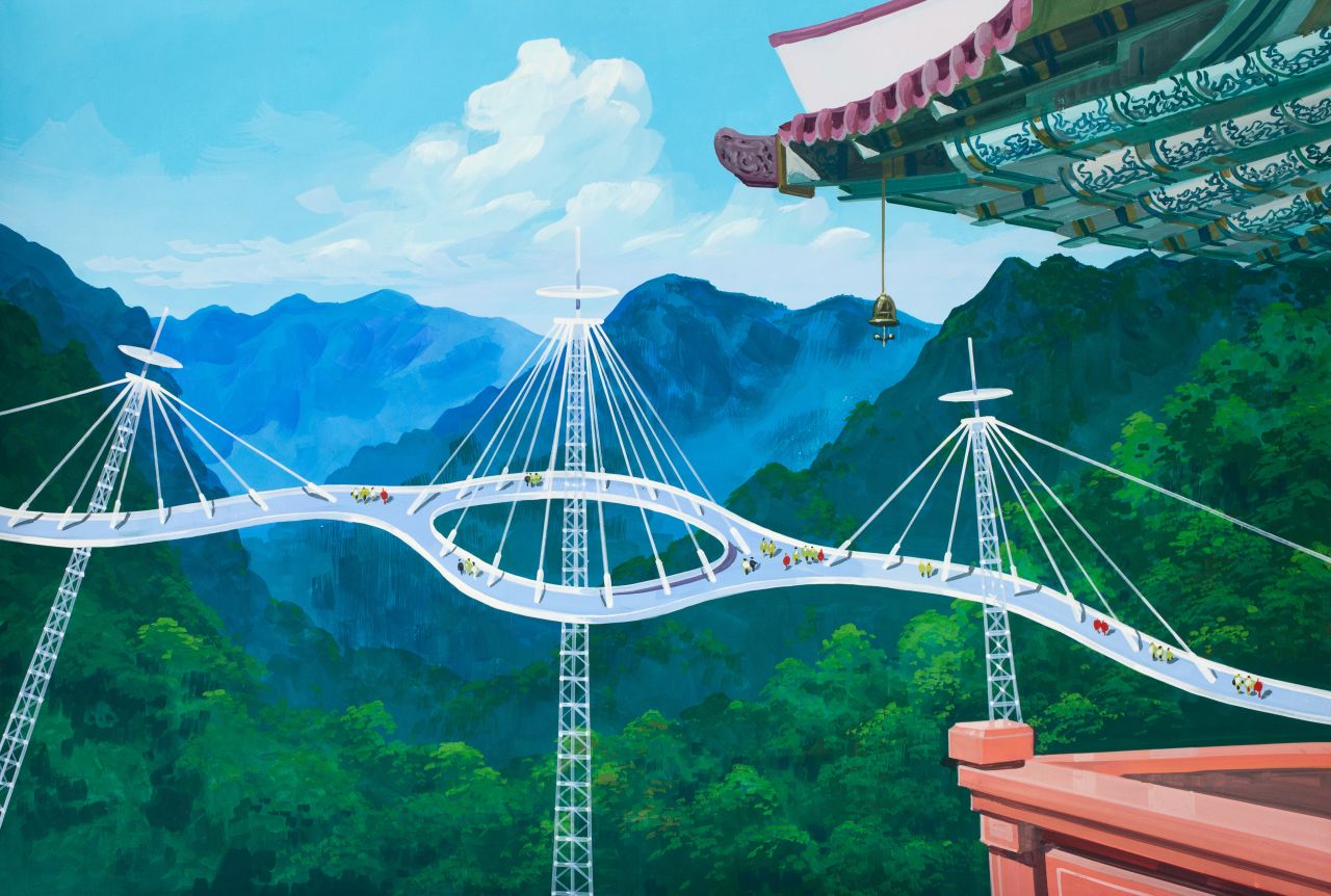 Combining the old and the new, meanwhile, this nifty-looking bridge is designed to connect the famous mountains of Myohyangsan.