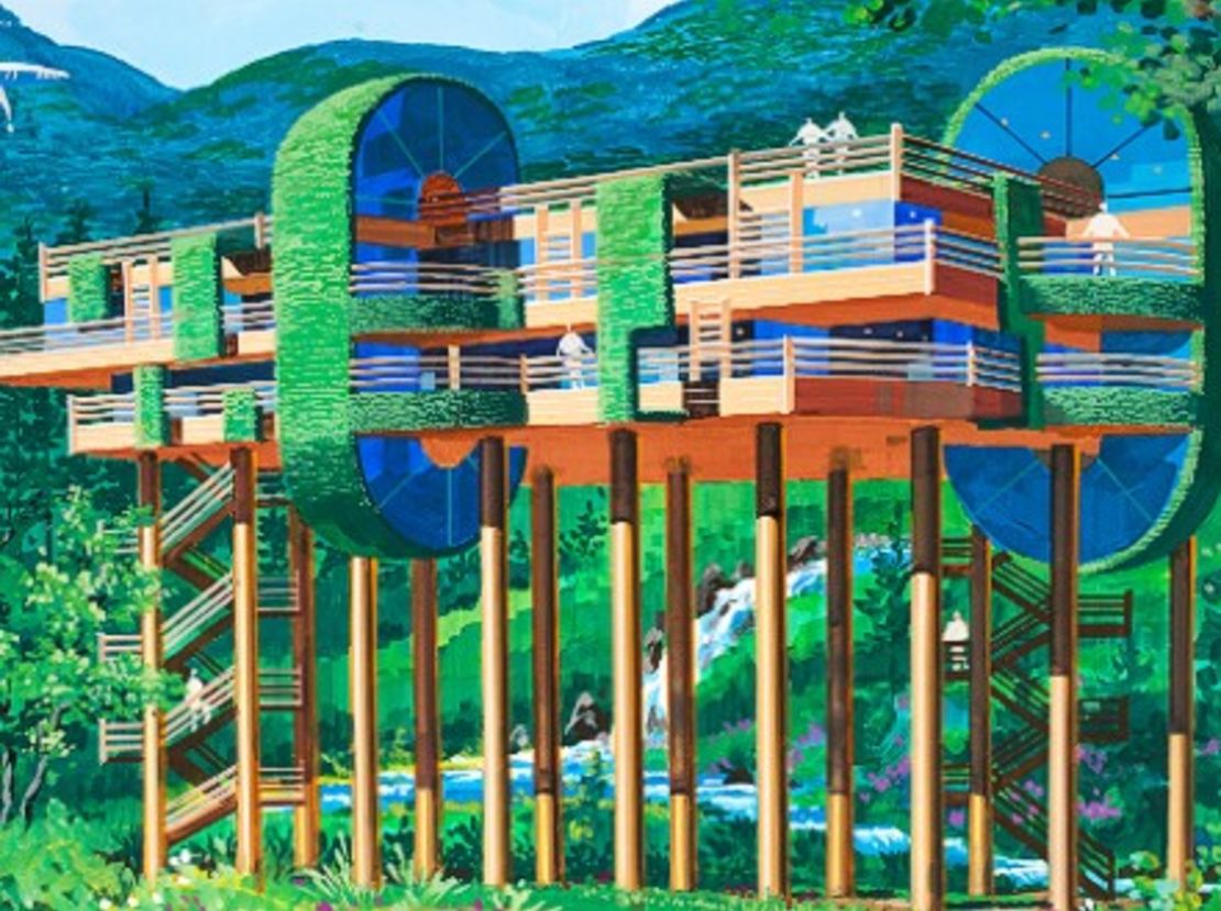 A woodland retreat designed by a North Korean architect. (Courtesy Koryo Tours)