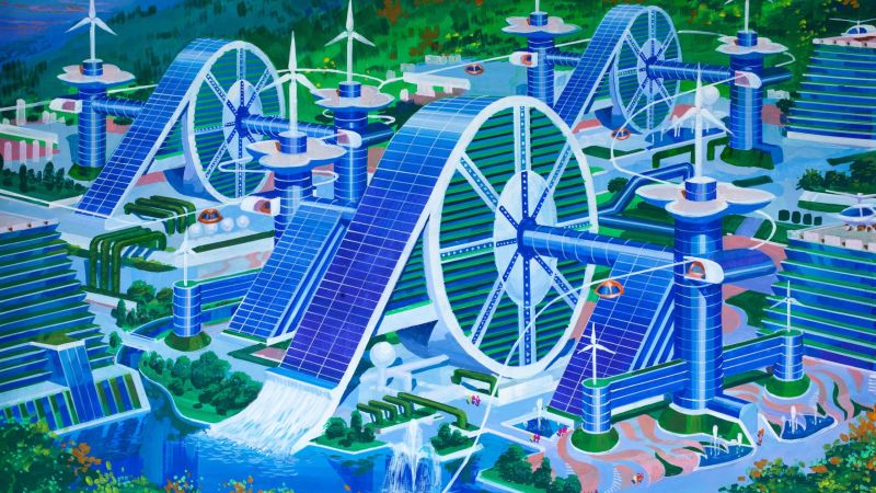 Город будущего на английском проект North Korea future architecture CNN