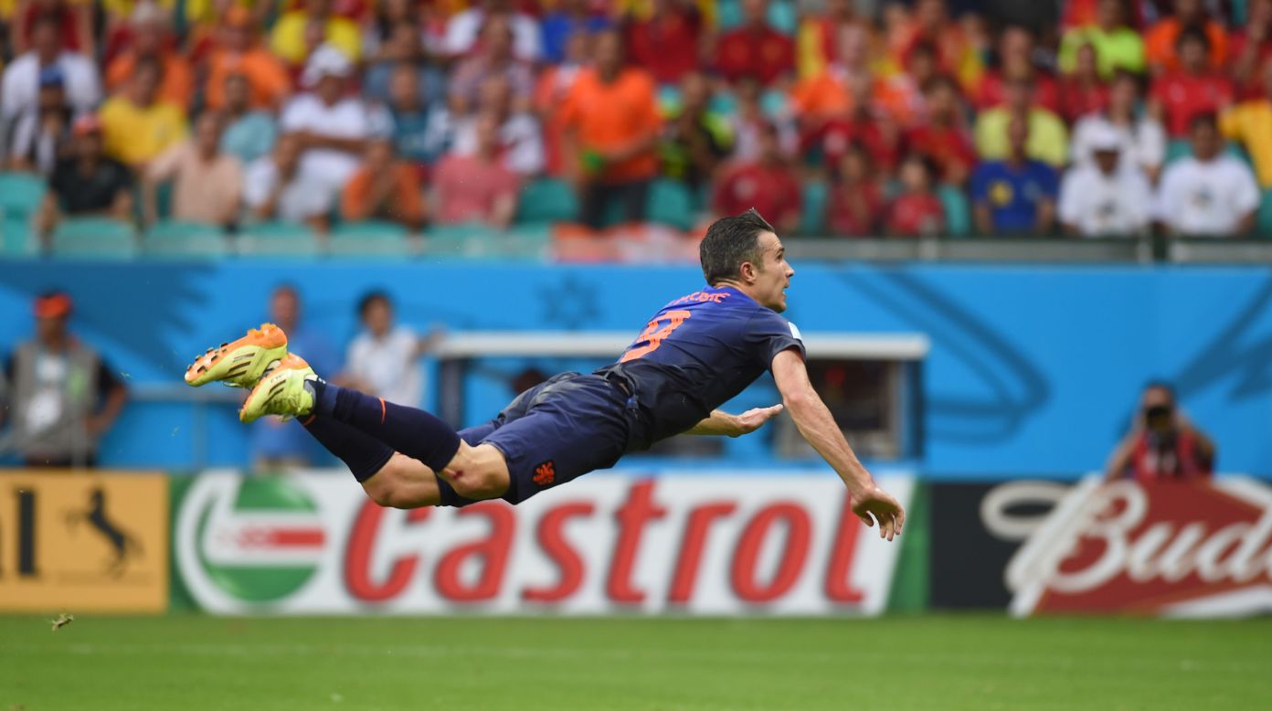 Robin van Persie's acrobatic header against world champions Spain has sparked a new craze -- "Persieing."