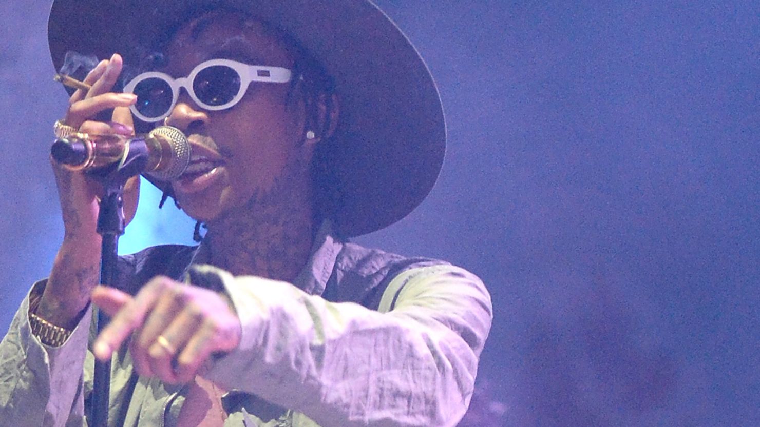 Wiz Khalifa performs during the 2014 Bonnaroo Music and Arts Festival this summer in Tennessee.