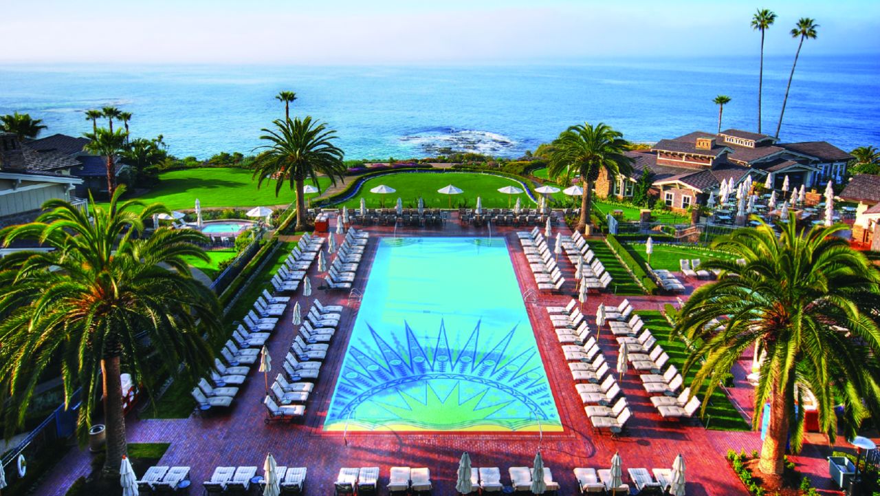 Luxury resort Montage Laguna Beach sits on a coastal bluff with sweeping ocean views.