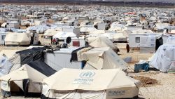 A picture taken March 15, 2014 shows part of the 2.8-square-mile Zaatari refugee camp in northern Jordan near the border with Syria which provides shelter to around 100,000 Syrian refugees. 