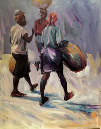 "People inspire me. Everyday people," he says. "I love being amongst people, and noticing the way they talk and their gesticulations and actions. I store them in my computer up here (taps head) and draw from them later." <em>(Pictured: "Virtuous Women") </em>