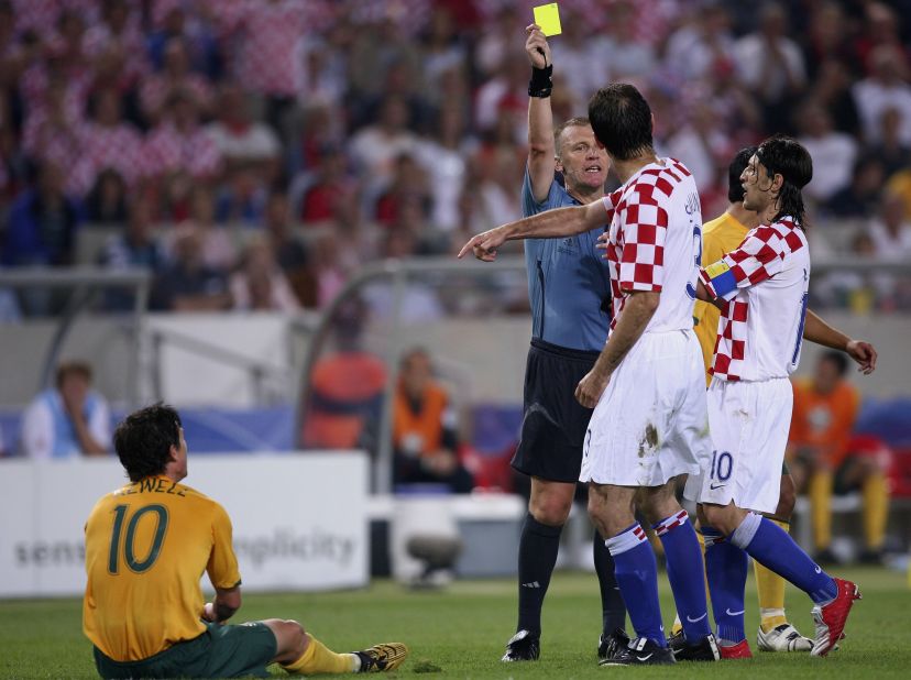 English referee Graham Poll wrote his name into the history books when he booked Josip Simunic three times during a 2006 World Cup group game between Croatia and Australia.