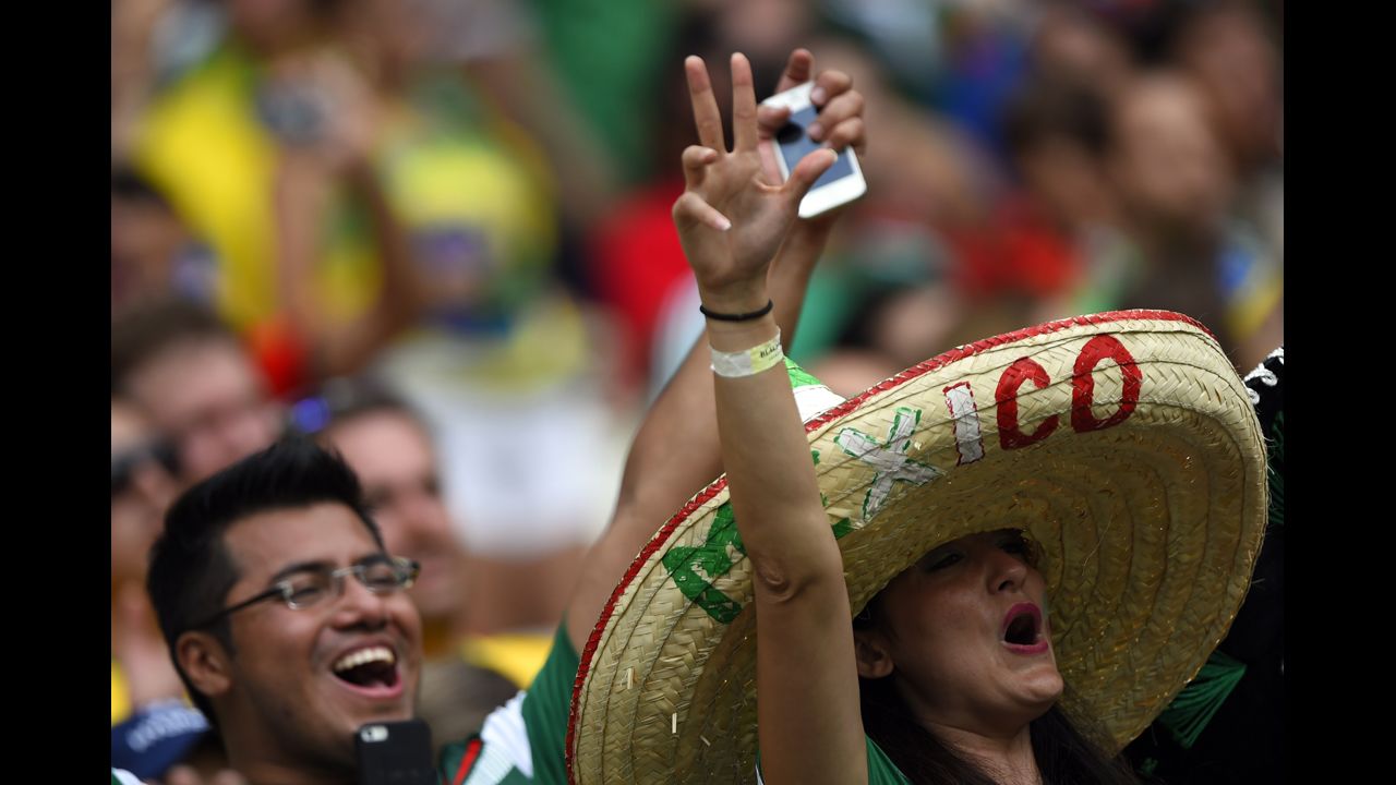 Mexico fans cheer in Fortaleza.