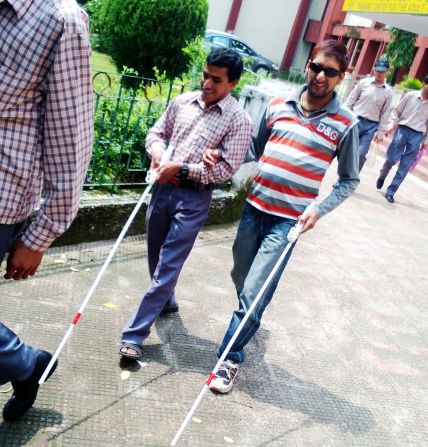 SmartCane users attend workshops to familiarize themselves with the technology before venturing out on their own.