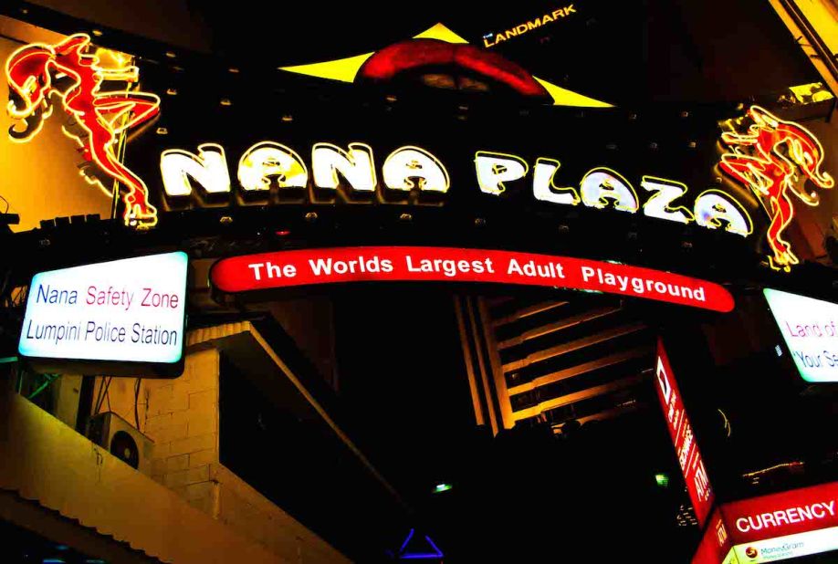 Bangkok's Nana Entertainment Zone (or Nana Plaza) offers tour-goers plenty of outgoing transgender women and a bar where customers are lured onstage and spanked.
