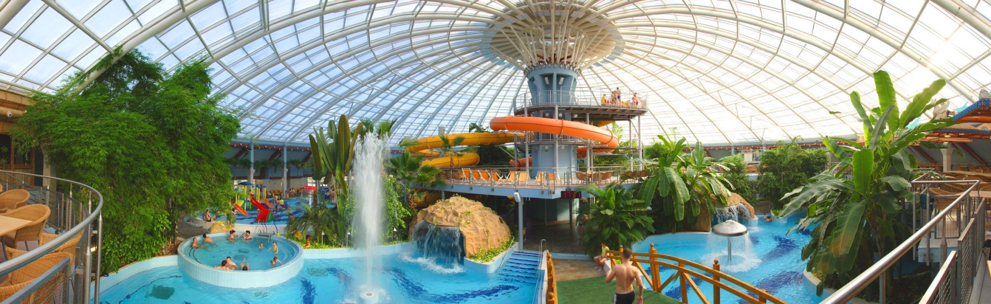 In a forest just outside Debrecen, the venue of this year's Hungarian National Water-Chute Championships is also home to a popular thermal spa.
