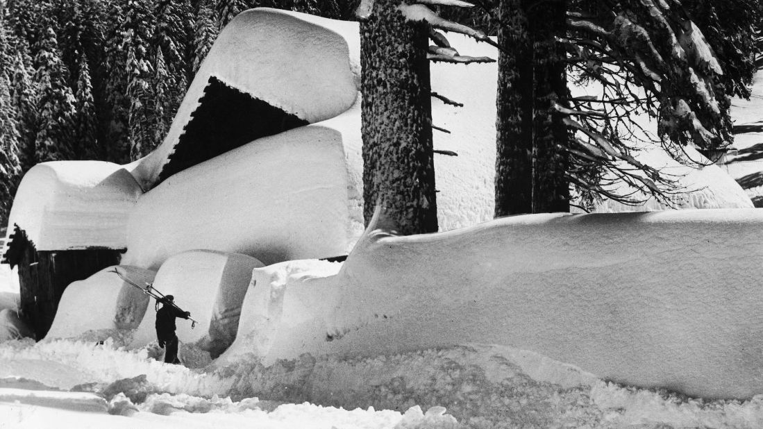While the valley doesn't usually have enough snow for skiing during the winter, there's proof it has happened: A skier heads in from the Yosemite Valley on December 13, 1945. <a href="http://www.nps.gov/yose/planyourvisit/wintersports.htm" target="_blank" target="_blank">The valley </a>does have a winter ice rink dating back to the 1930s, and the Badger Pass ski area is home to the state's oldest downhill skiing area.
