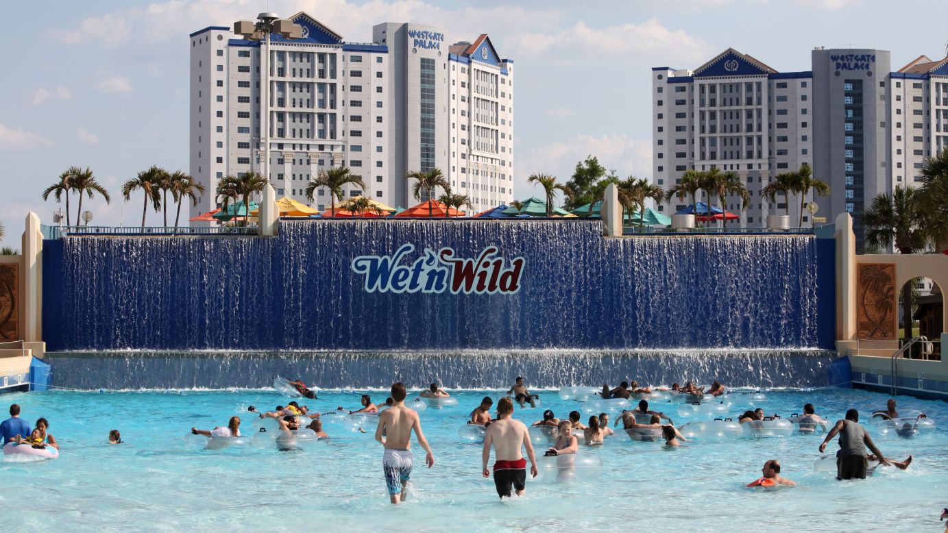 The Surf Lagoon looks tame from afar but the Orlando Wet 'n Wild park attraction actually features 4-foot waves in a 17,000 square-foot wave pool. Wet 'n Wild in Orlando was the fourth most visited water park in the United States in 2013, with 1.3 million visitors.