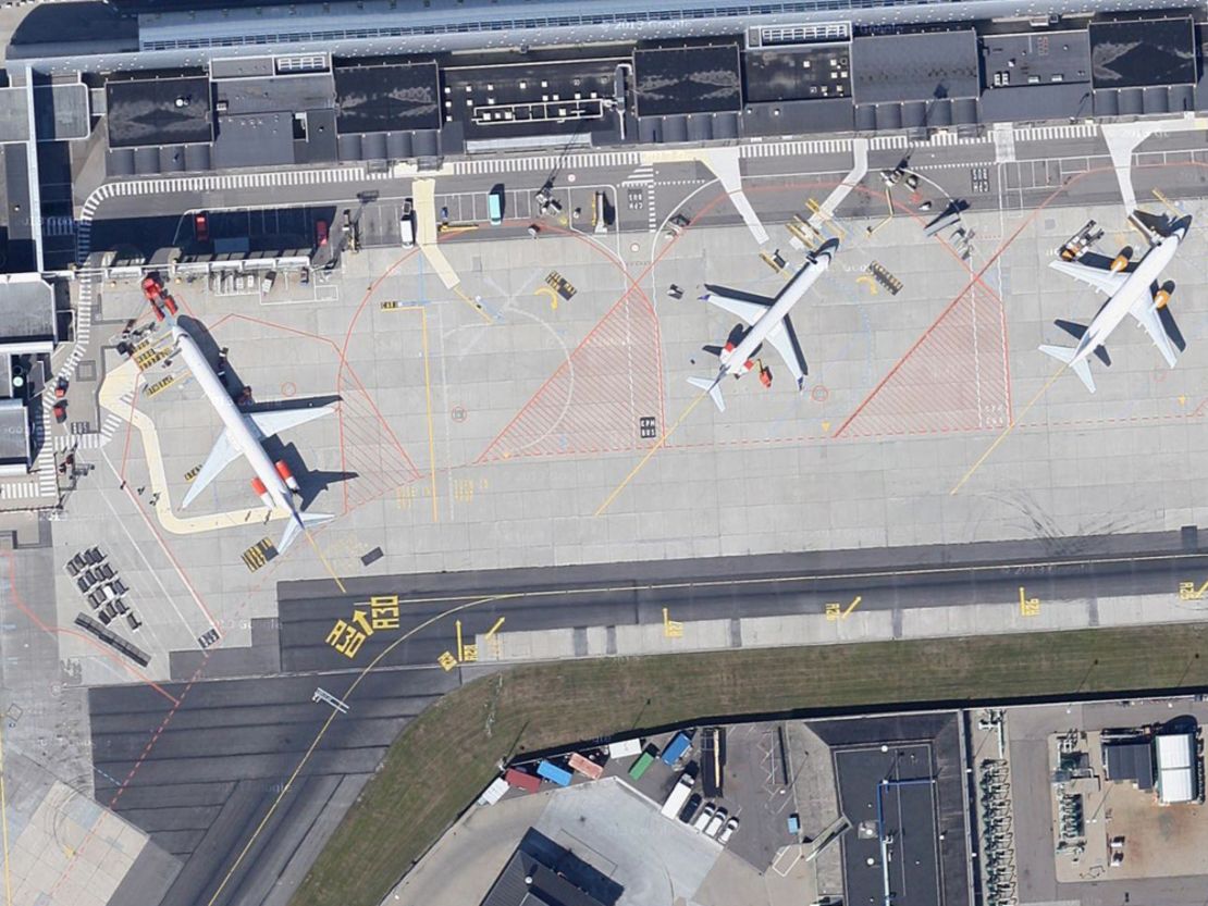 An aerial view of Copenhagen Airport.