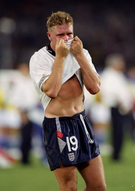 In the semifinals, England faced West Germany. Talented midfielder Paul Gascoigne picked up a yellow card in the match, his second of the tournament, which meant he would miss the final if England won. Gascoigne burst into tears, as did throngs of fans back home.