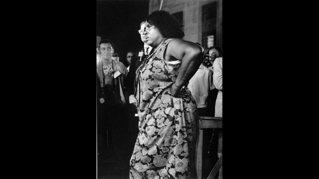 Fannie Lou Hamer attends the Democratic National Convention as part of the Freedom Summer delgation. 