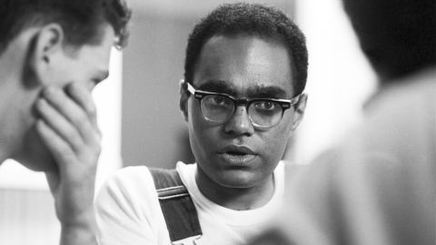 Bob Moses, a Freedom Summer organizer, speaks with volunteers.
