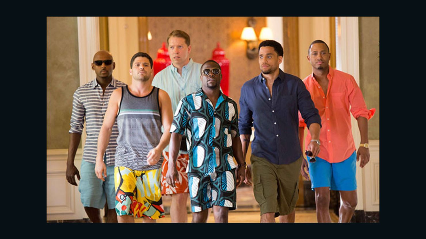 Kevin Hart (center in sun glasses) leads the cast of "Think Like A Man Too."