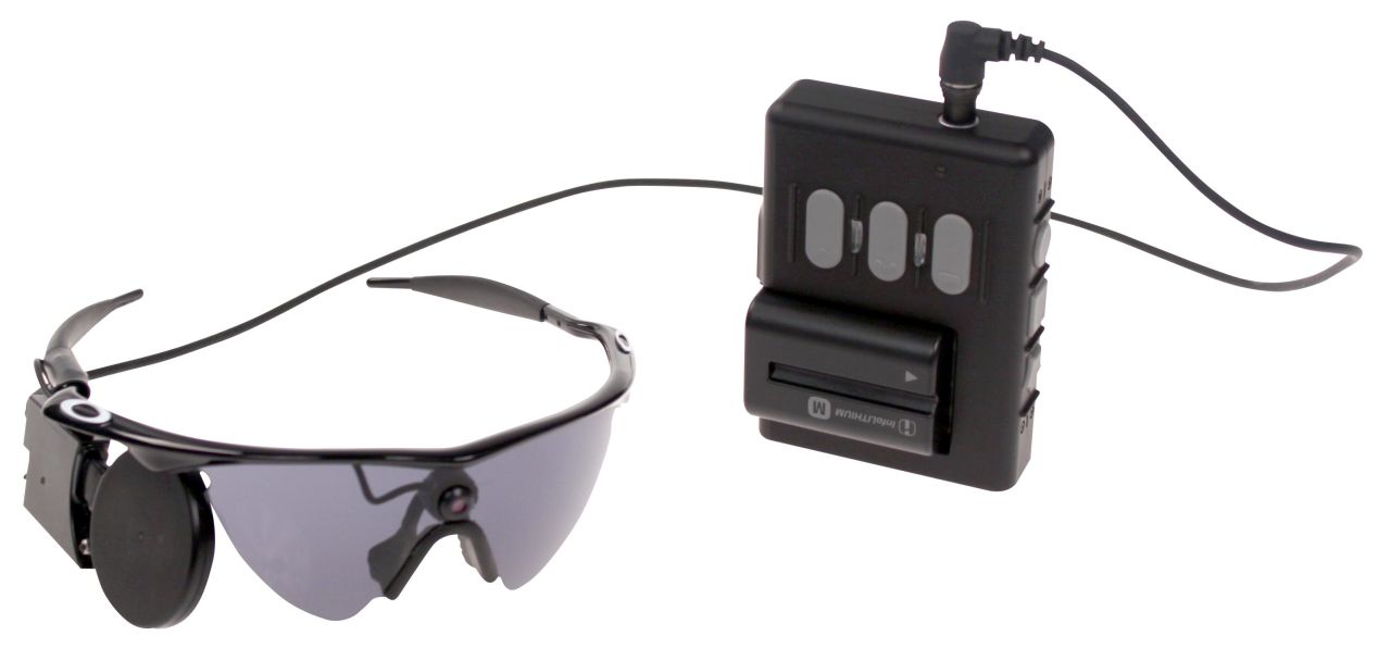 The Argus II system can restore some vision in people made blind by retinitis pigmentosa. The patient wears a pair of glasses with a small video camera mounted on it, which captures images.