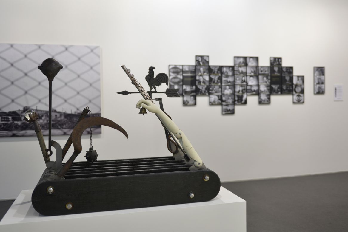 <em>"Navaja Suiza [Swiss Army Knife]" (2014), by Mexican artist Pedro Reyes</em><br /><br />Since its founding in 1970, the show has grown to encompass 285 exhibitors from 34 countries, including well-known galleries like the <a href="http://whitecube.com/" target="_blank" target="_blank">White Cube</a> and the <a href="http://www.gagosian.com/" target="_blank" target="_blank">Gagosian</a>. It's not just glitzy brand names however -- shown above is an installation by <a href="http://www.pedroreyes.net/" target="_blank" target="_blank">Pedro Reyes</a>, a Mexican artist who often tries to imagine solutions to social problems though his work, and is known for using found materials.