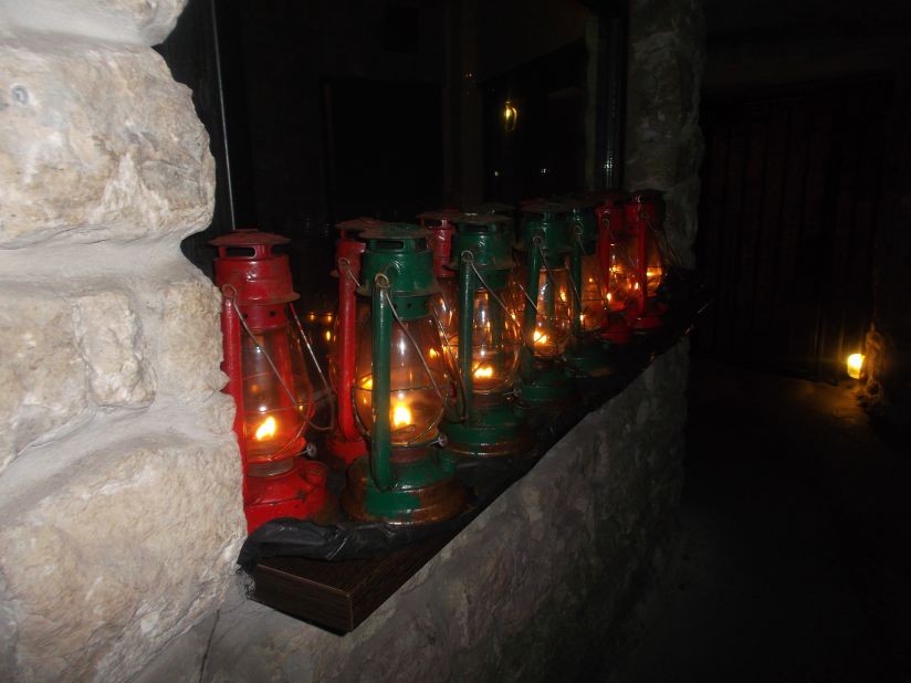 After 6 p.m. it's lights out down in the Labyrinth. Each tour team is given a gas lantern and has to navigate their way around the pitch black caves.
