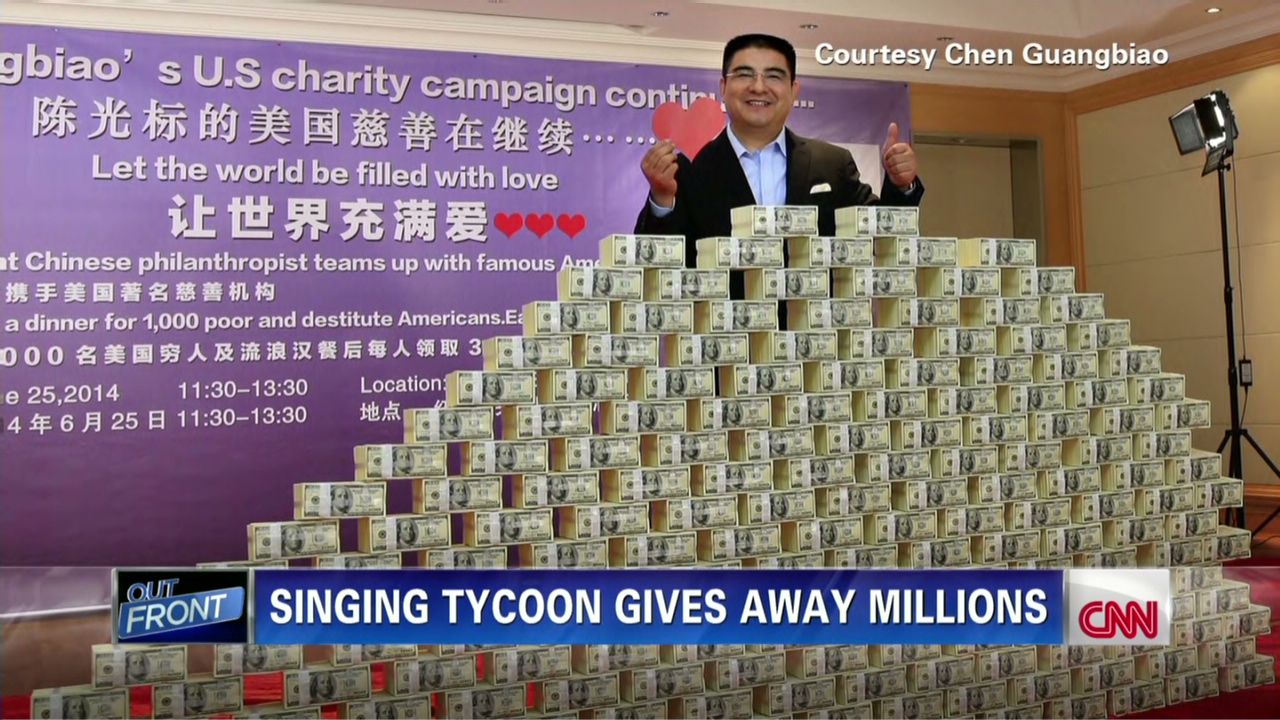 Chen Guangbiao has a penchant for sensational philanthropic stunts, like building walls of cash to give away to the needy.