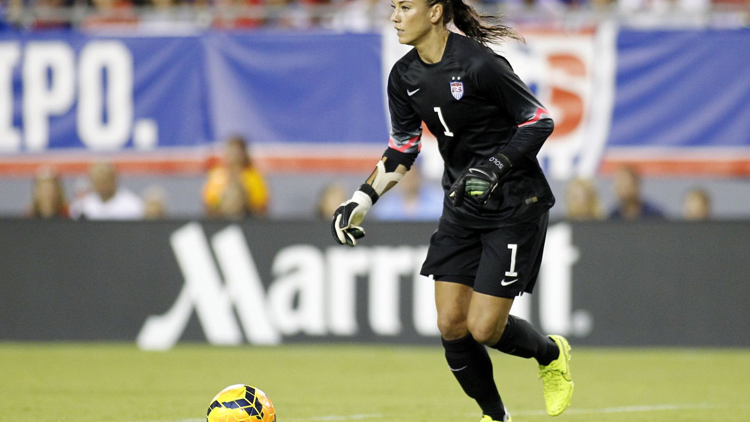 Goalkeeper Hope Solo has won two gold medals and played in two World Cups. 