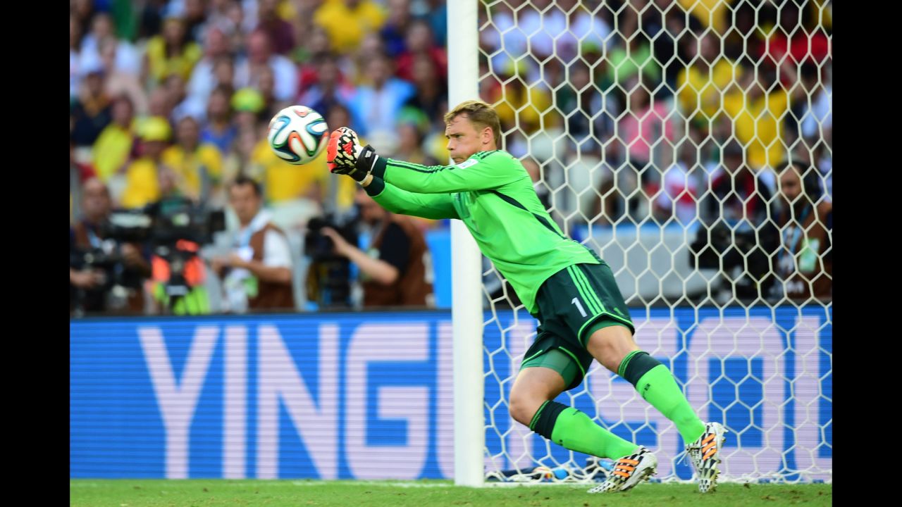 Germany goalkeeper Manuel Neuer makes a save.
