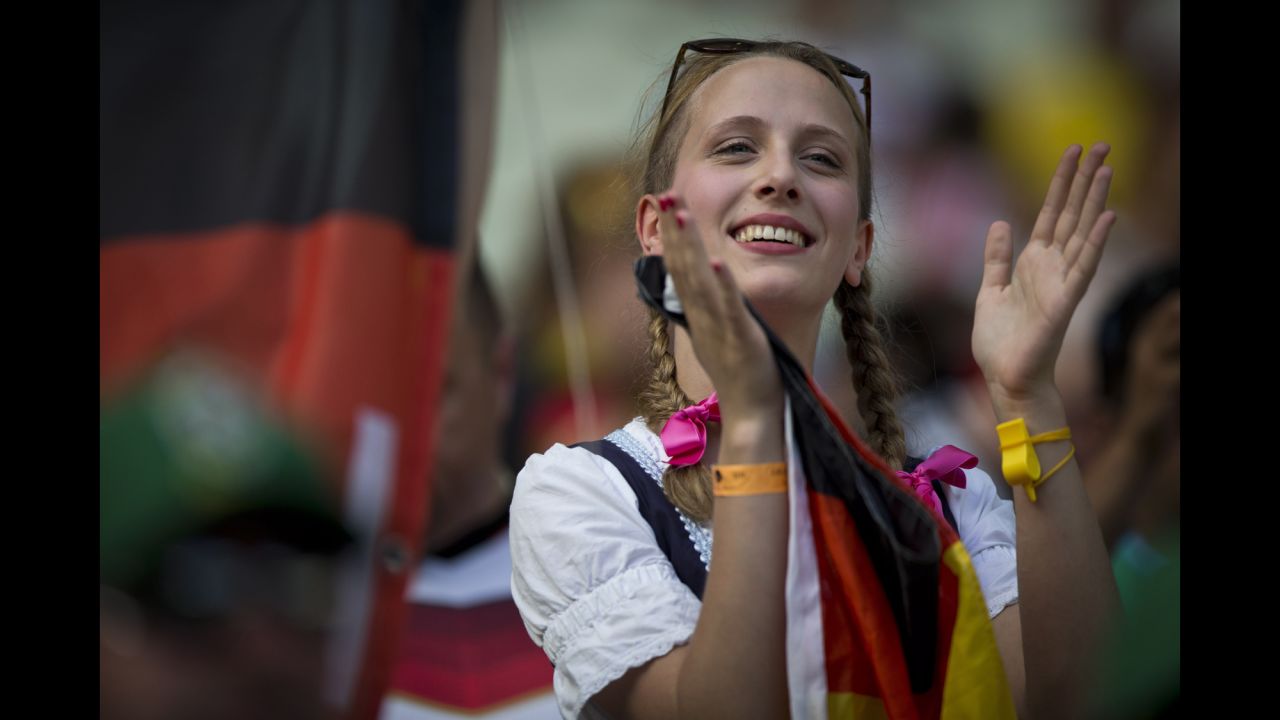 A young German fan shows her spirit.