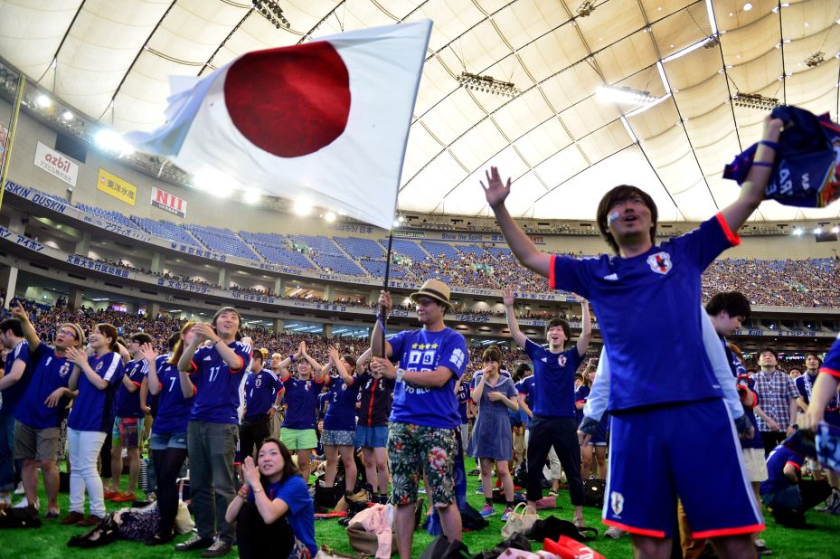 Japan's NHK broadcast of the game against the Ivory Coast received 34.1 million viewers, almost double the number from the network's second largest sporting event of 2014. Football in Japan has become hugely popular after it co-hosted the 2002 event.