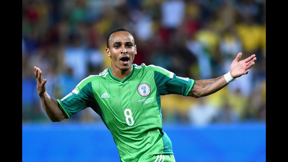 Peter Odemwingie of Nigeria celebrates scoring his team's lone goal, which proved enough.