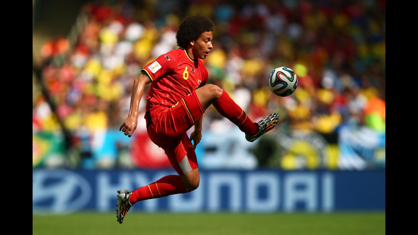 Axel Witsel of Belgium controls the ball.