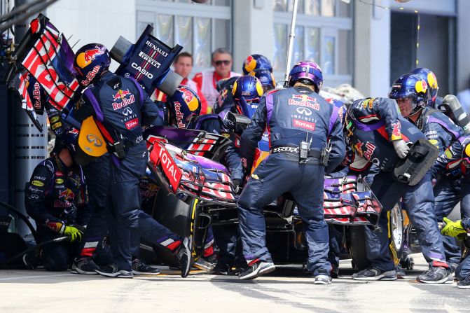 Red Bull's world champion Sebastian Vettel failed to finish a race for the third time this season after being forced to retire after 37 laps.