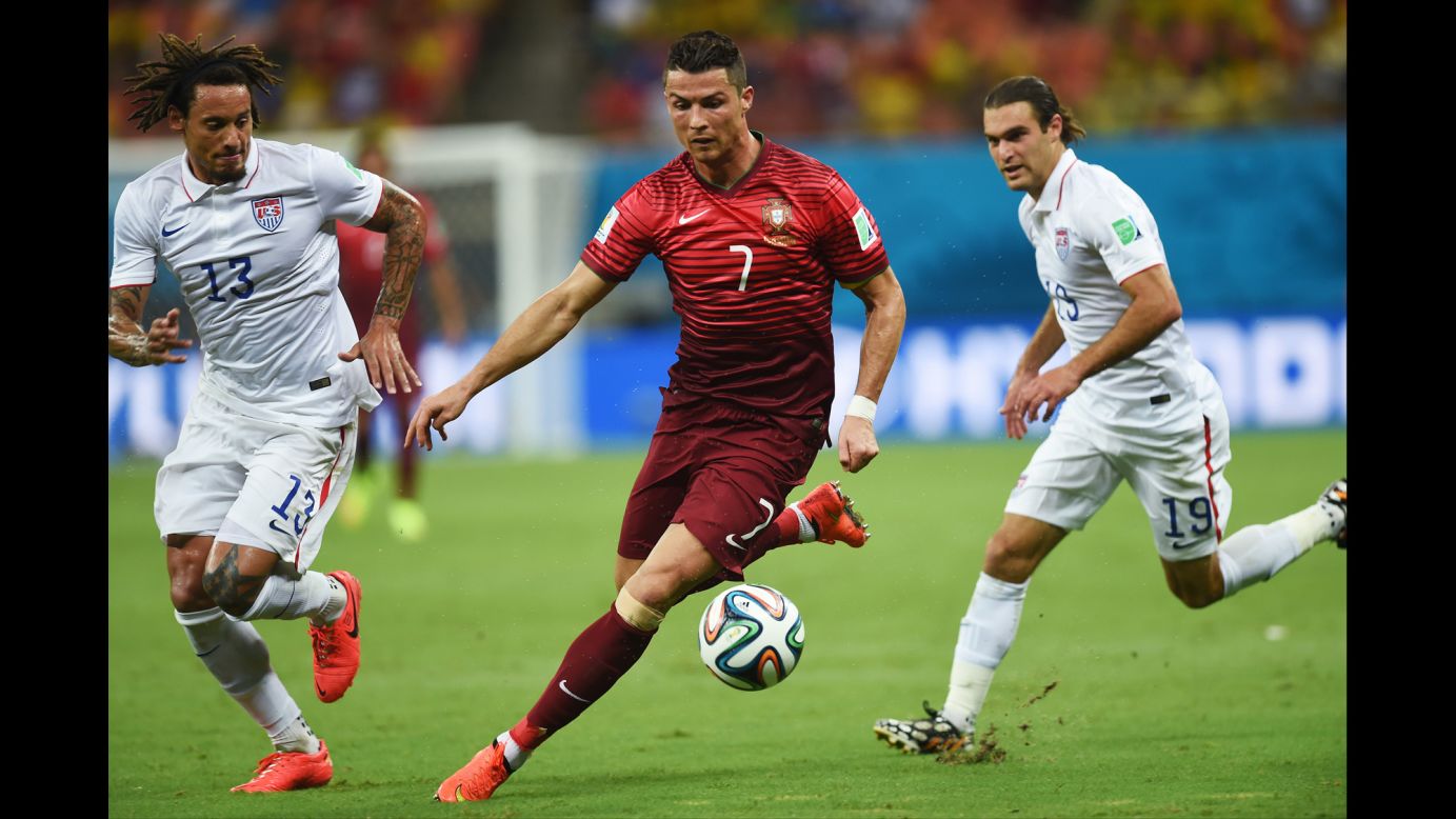Portugal's Cristiano Ronaldo played as if his injured left knee was no bother.