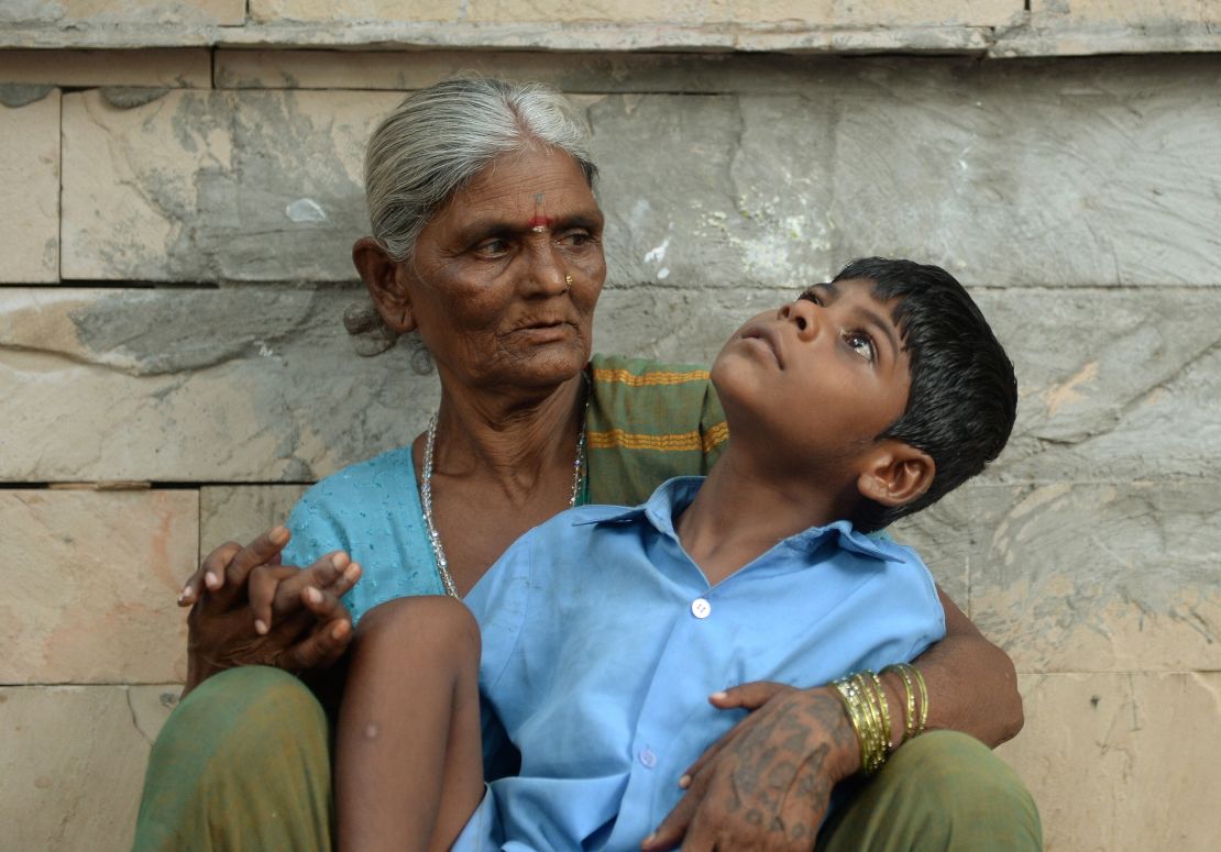 Lakhan Kale with his grandmother, Sakubai.