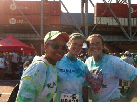 Evans credits most of her success to running. She participated in the "Run or Dye" race in Shreveport on September 7, 2013.
