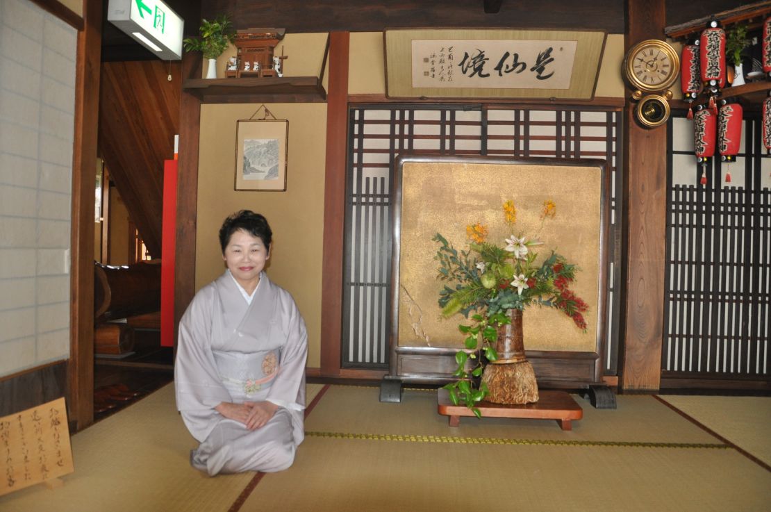 The current owner of Kamigoten Ryokan, Chieko Ryujin.