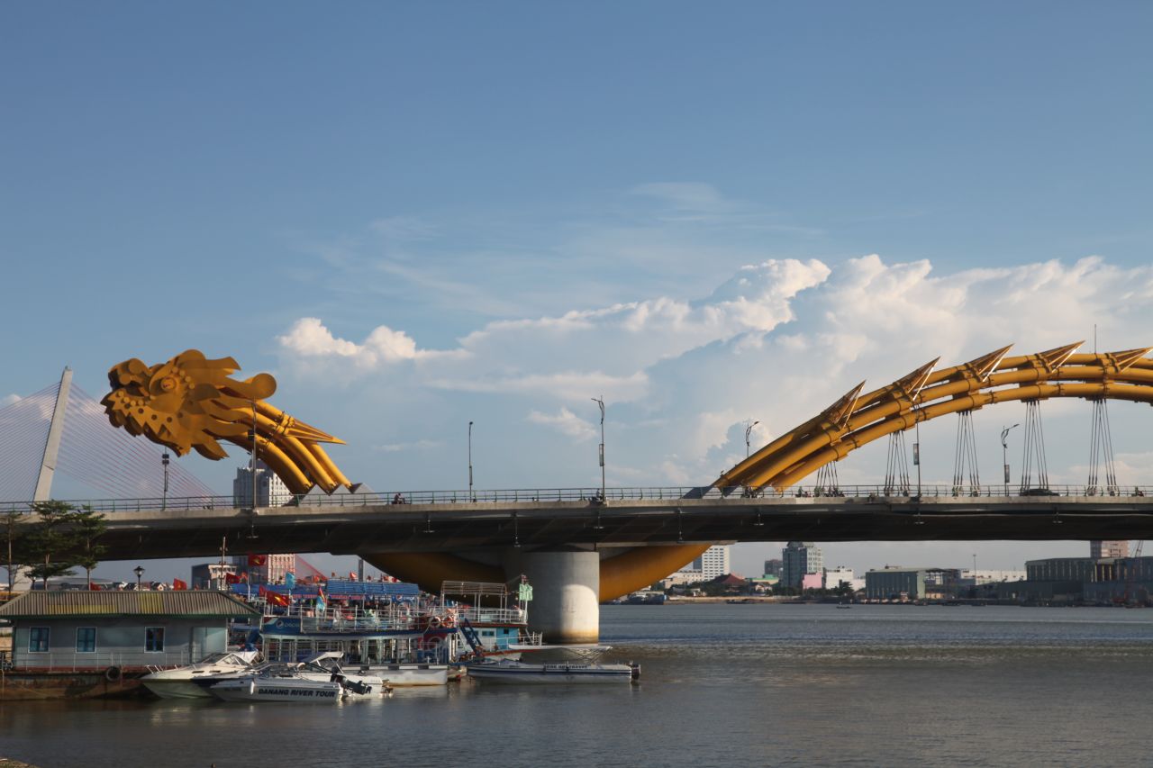 The Dragon Bridge opened in 2013. It's being seen as a symbol of the city's newfound prosperity.