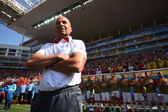 Jorge Sampaoli se ha ganado un número de admiradores desde que se convirtió en el entrenador de Chile en 2012. Su estilo de fútbol de alta energía y ofensiva ha impulsado a la Roja a octavos de final en la Copa del Mundo, donde los espera el anfitrión, Brasil.