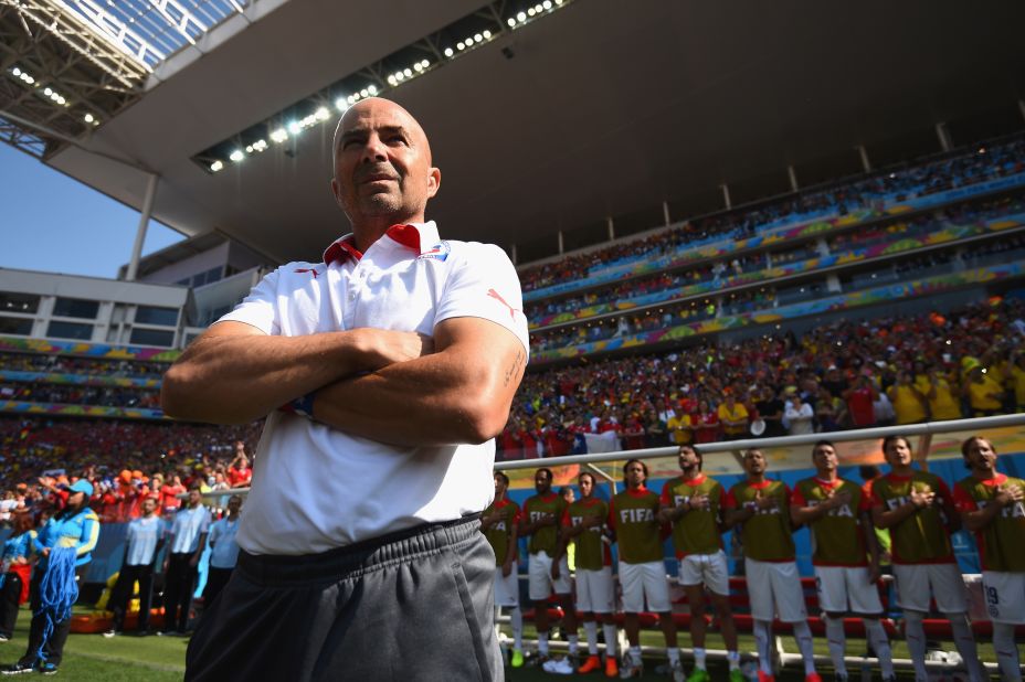 Jorge Sampaoli has won a number of admirers since becoming Chile coach in 2012. His high-energy, attacking brand of football has fired La Roja to the World Cup's round of 16, where host Brazil awaits.