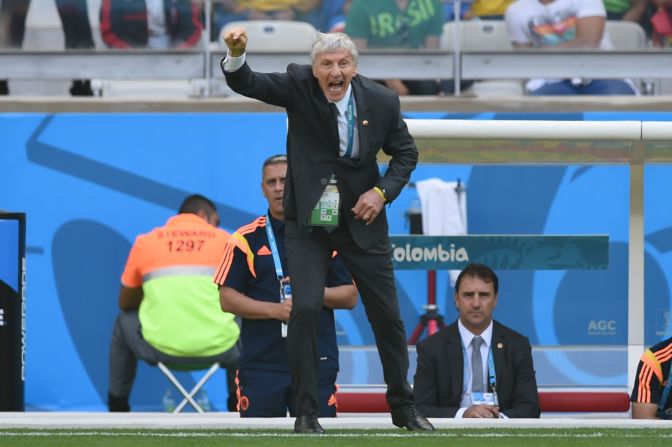 Colombia está dirigida por el argentino José Pekerman, quien anteriormente llevó a Argentina a cuartos de final en 2006, mientras también ganó el Campeonato Mundial Juvenil en tres ocasiones con el equipo de la sub-20 de su país.