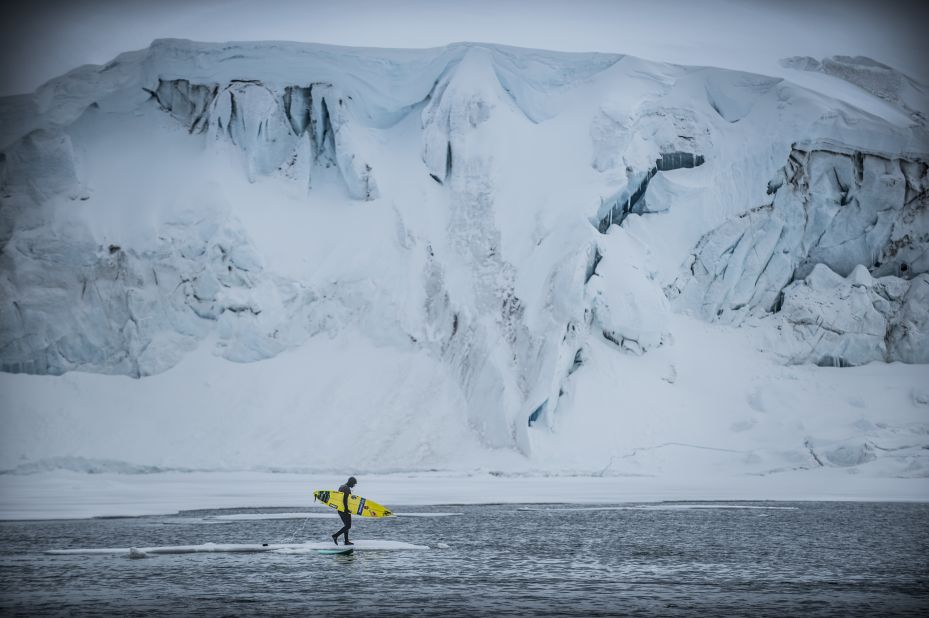 Overcrowding won't ever be a problem here. The first (and as yet, only) known person to surf in Antarctica was Red Bull athlete Ramon Navarro. 