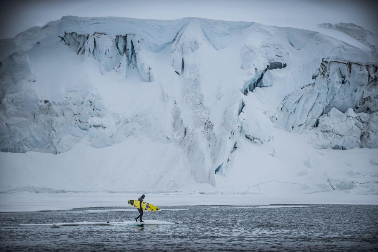 Overcrowding won't ever be a problem here. The first (and as yet, only) known person to surf in Antarctica was Red Bull athlete Ramon Navarro. 