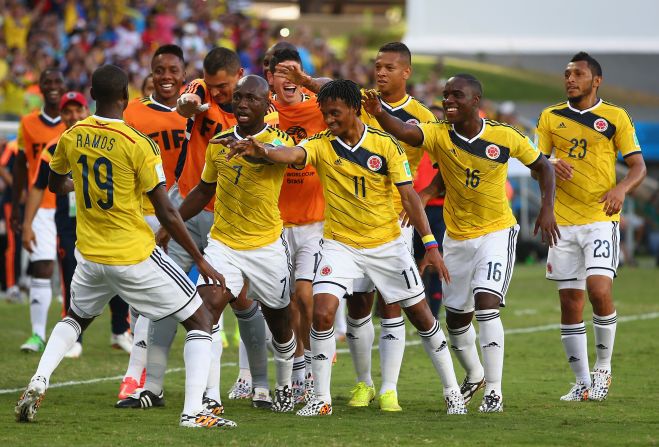 Así celebraron los colombianos el gol de Cuadrado.  