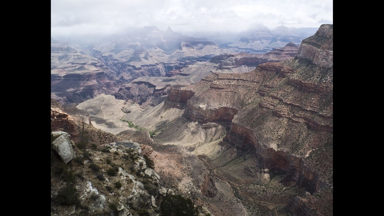 No matter what trail you choose, Arizona's Grand Canyon is sure to offer the breathtaking views. The Grand Canyon stretches for 277 miles of the Colorado River, which runs through the bottom of the canyon. From the canyon floor to the South Rim, the distance measures a full vertical mile. 