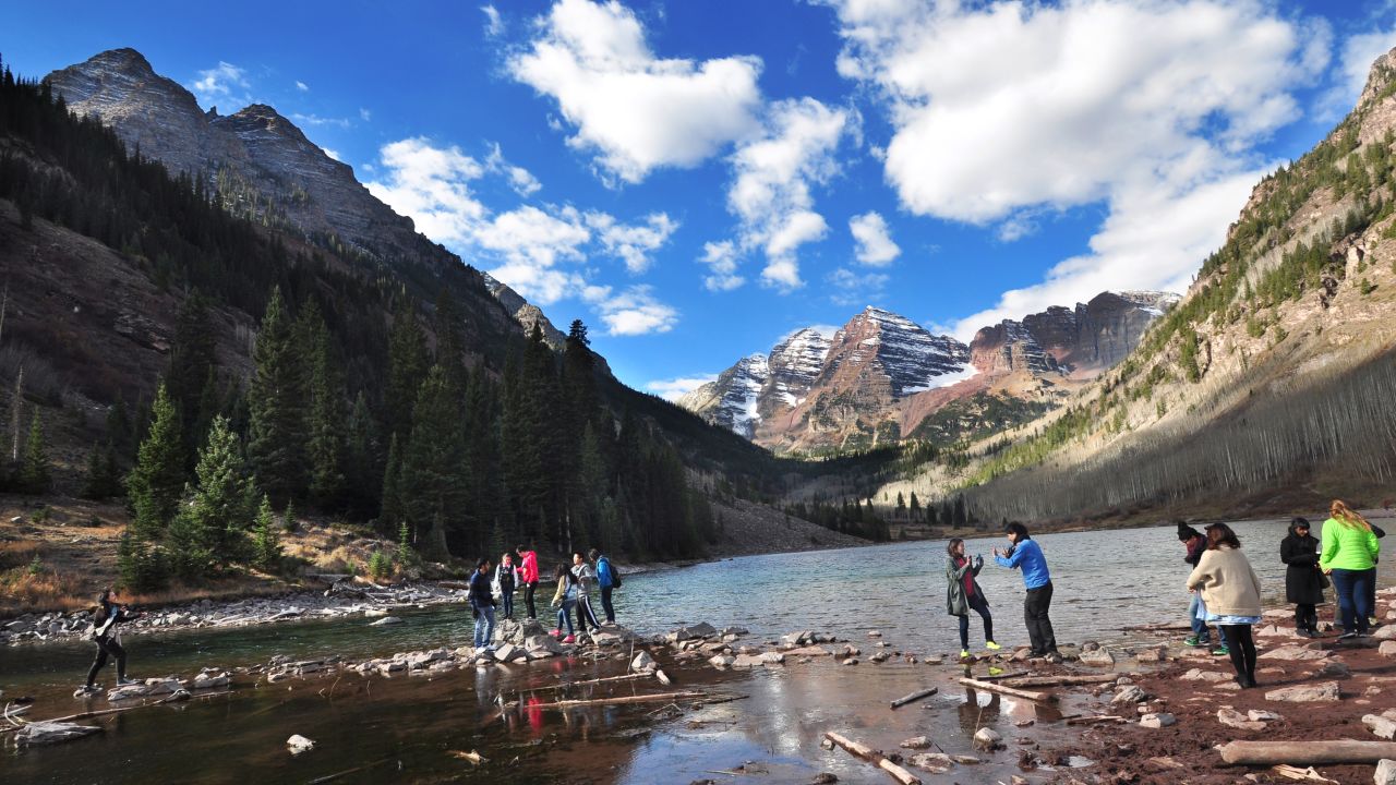 Aspen is the coolest winter town around, with high-end shops, restaurants and nightlife to outline its famous ski and snowboarding slopes. If the glitz is too blinding, head to the Maroon Bells-Snowmass Wilderness for a relaxing backpacking trip. 
