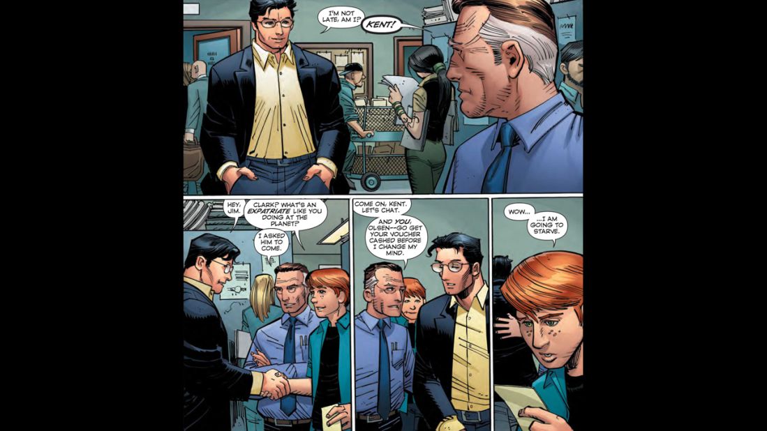 We get our first look at Romita's Clark Kent on page 10.