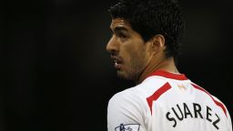 Liverpool's Uruguayan striker Luis Suarez looks down the pitch during the English Premier League football match between Crystal Palace and Liverpool at Selhurst Park in south London on May 5, 2014. AFP PHOTO / ADRIAN DENNIS/AFP/Getty Images