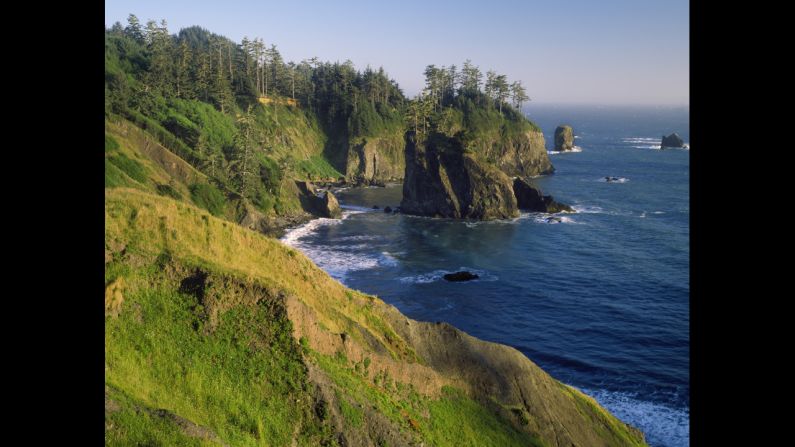 Sandy beaches are tucked among the steep cliffs of Oregon's Samuel H. Boardman State Scenic Corridor. 